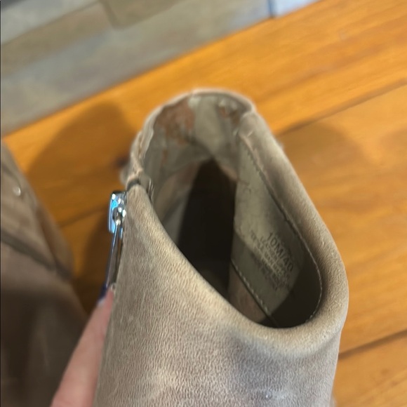 Jessica Simpson Taupe Ankle Boots with Zipper and Buckle Detail Booties - Picture 8 of 13